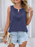 Lace Trim Sleeveless Tank Top (28)