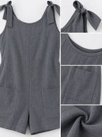 Full Size Tie-shoulder Romper Pockets Plus (4)
