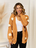 Flower Dropped Shoulder Open Front Cardigan (4)
