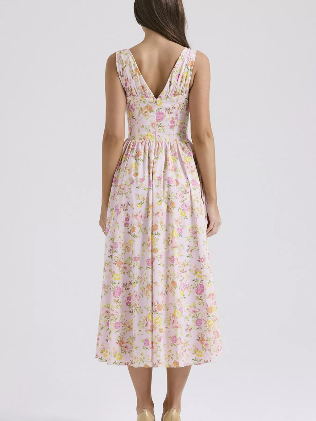 V-neck Sleeveless Midi Dress (8)