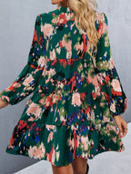 Printed Balloon Sleeve Mini Dress (11)