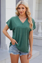 V-neck Short Sleeve T-shirt (26)