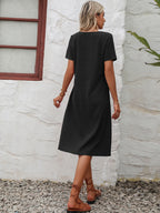 Round Neck Short Sleeve Dress Pockets (12)