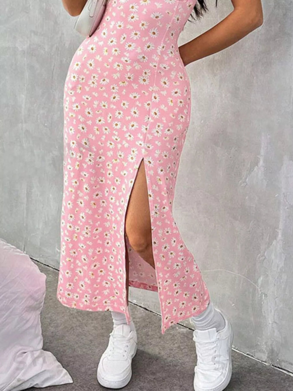 Slit Spaghetti Strap Midi Dress (12)