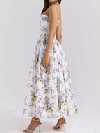 Floral Spaghetti Straps Midi Dress (31)