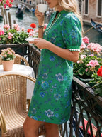 Notched Puff Sleeve Mini Dress (4)