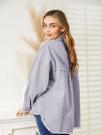 Distressed Raw Hem Denim Jacket (6)