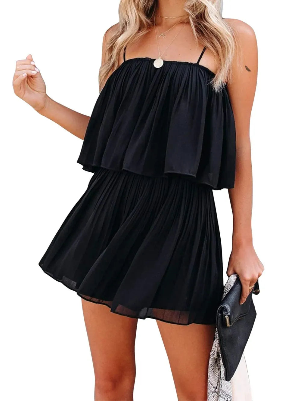 Ruched Spaghetti Strap Romper (6)