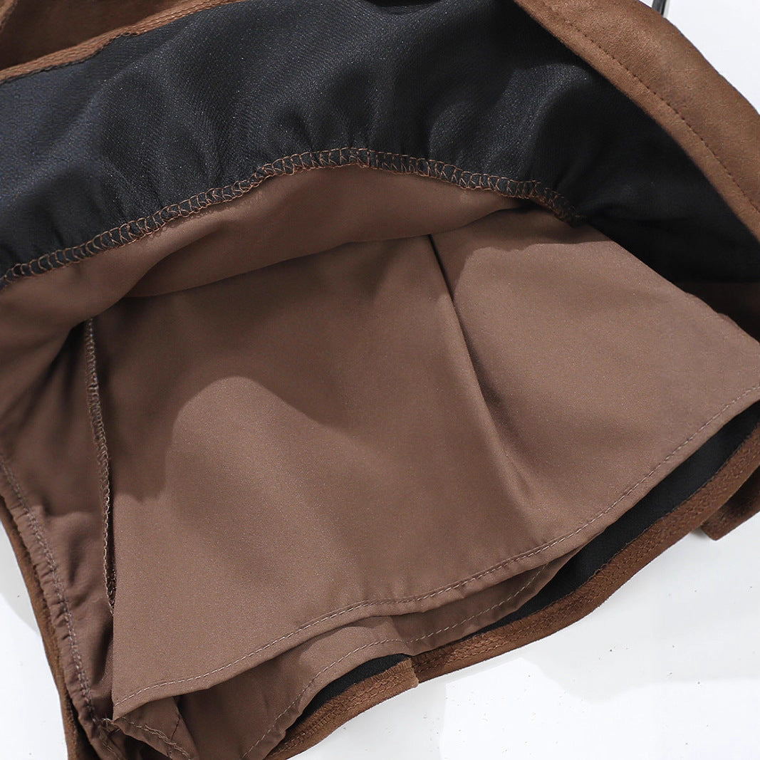 Brown Suede Cake Skirt photo 2