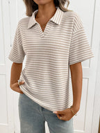 Striped Knit Short Sleeve Top (9)