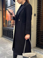 Lapel Collar Wool Blend Overcoat (14)