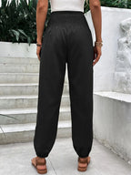 Smocked High Rise Joggers Pockets (4)