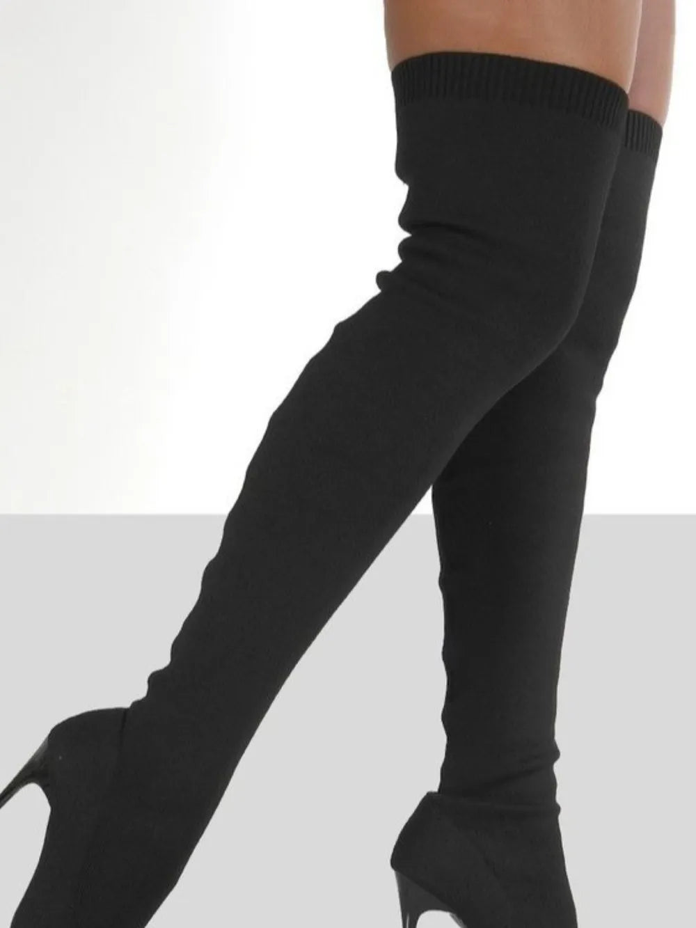 Point Toe Over Knee Stiletto Boots (5)