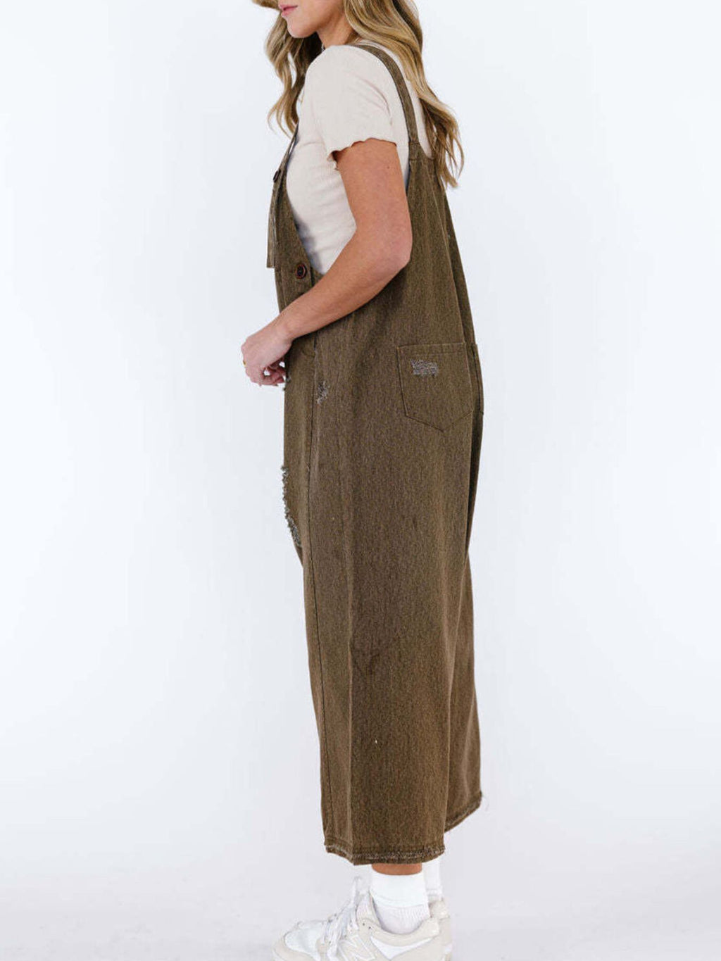Distressed Wide Leg Denim Overalls (14)