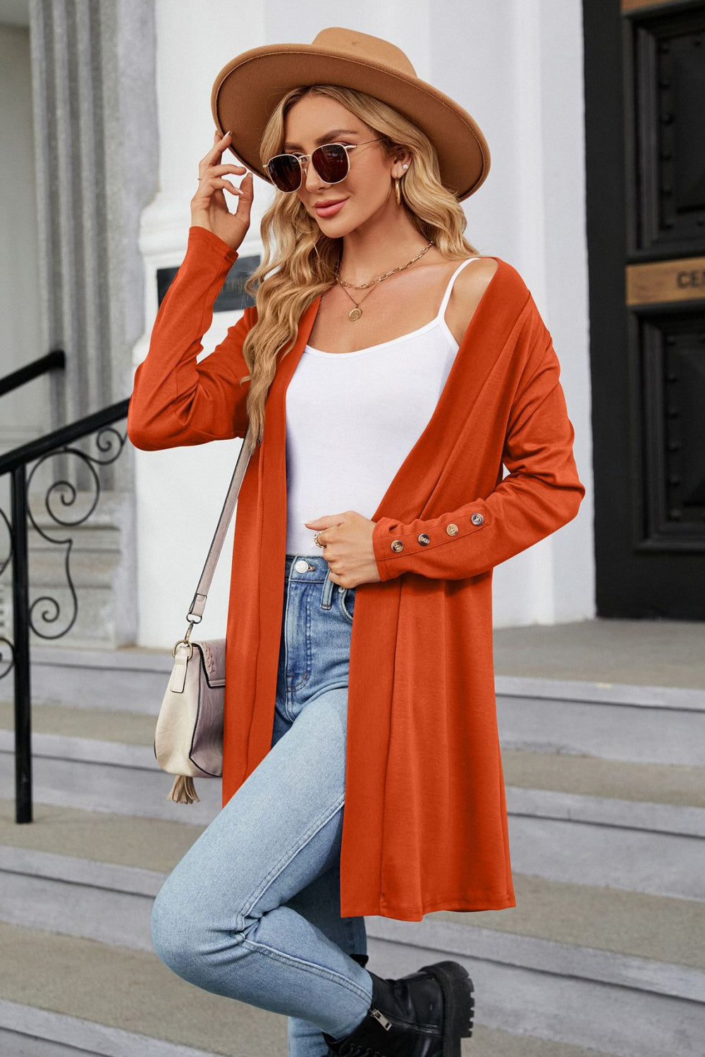 Long Sleeve Open Front Cardigan (2)
