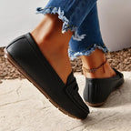 Pu Leather Round Toe Flat Slip-ons (4)