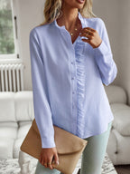Ruffle Trim Long Sleeve Shirt (4)