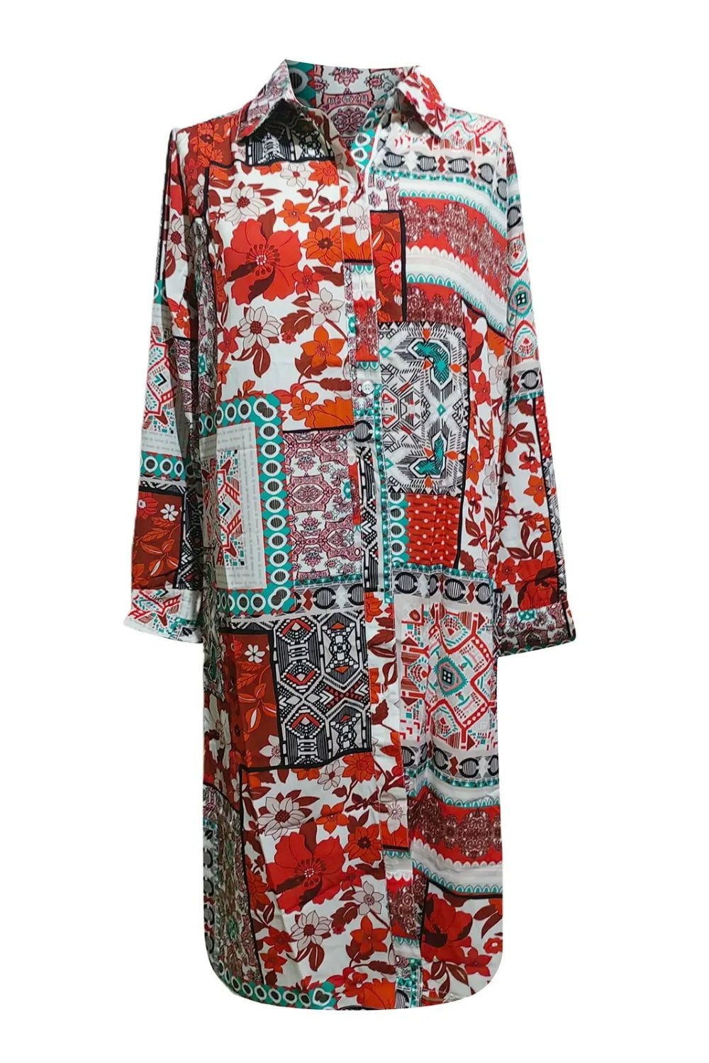 Printed Button Up Long Sleeve Cardigan (6)
