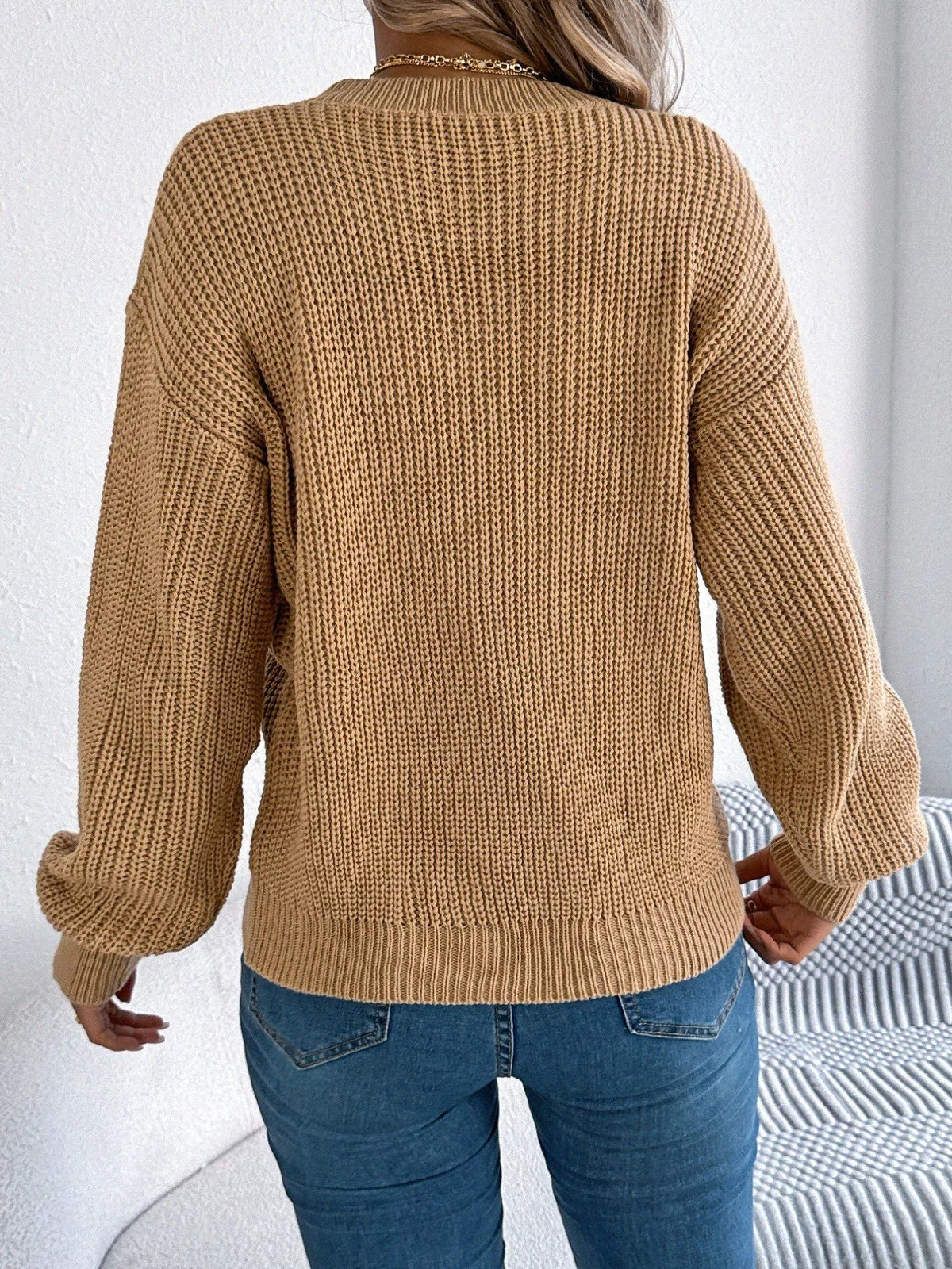 Openwork Round Neck Sweater (14)
