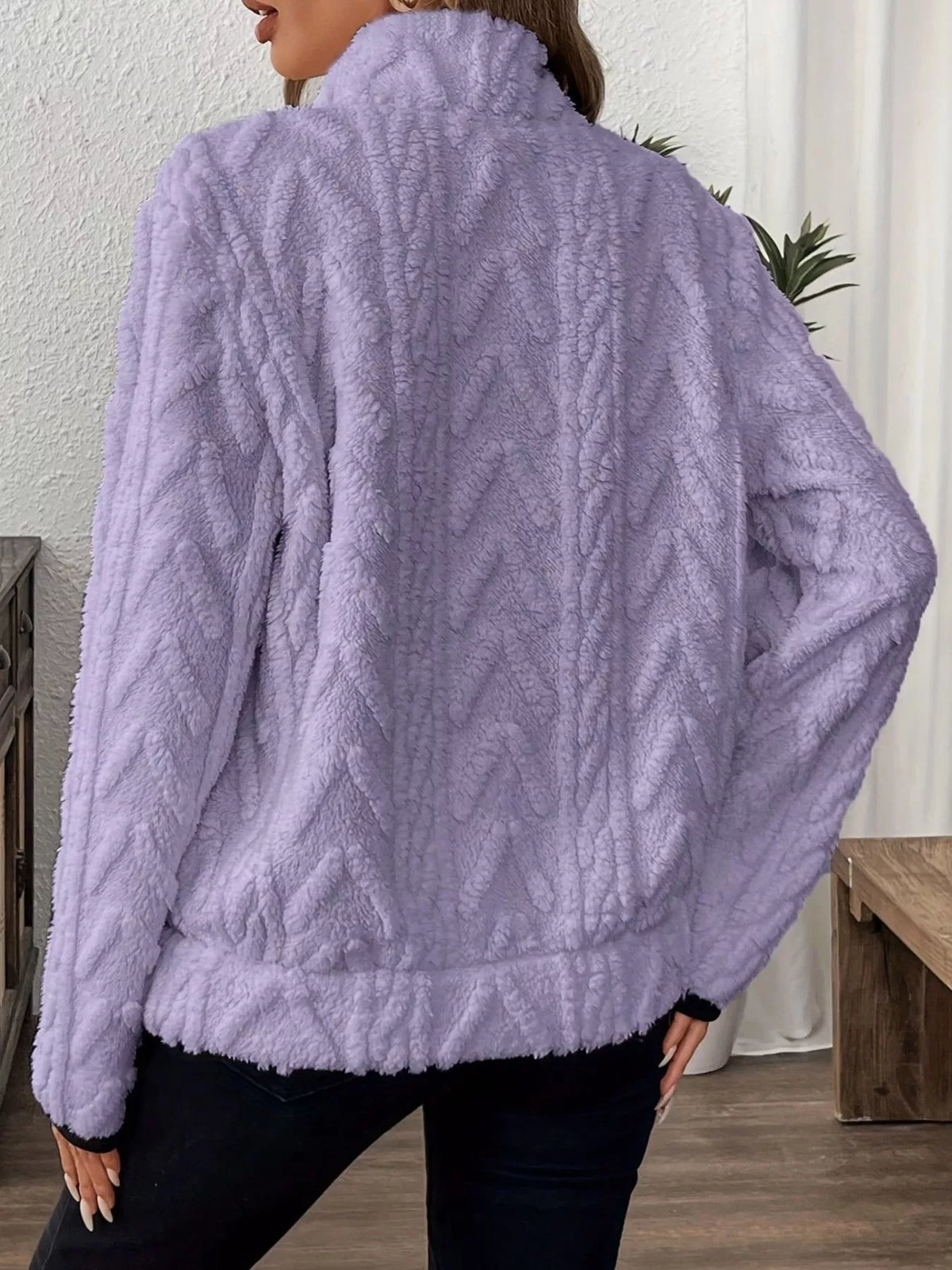 Full Size Half Zip Kangaroo Pocket Sweatshirt Plus (23)