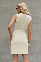 Tied Round Neck Sleeveless Sweater Dress (8)
