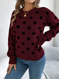 Polka Dot Round Neck Sweater (10)