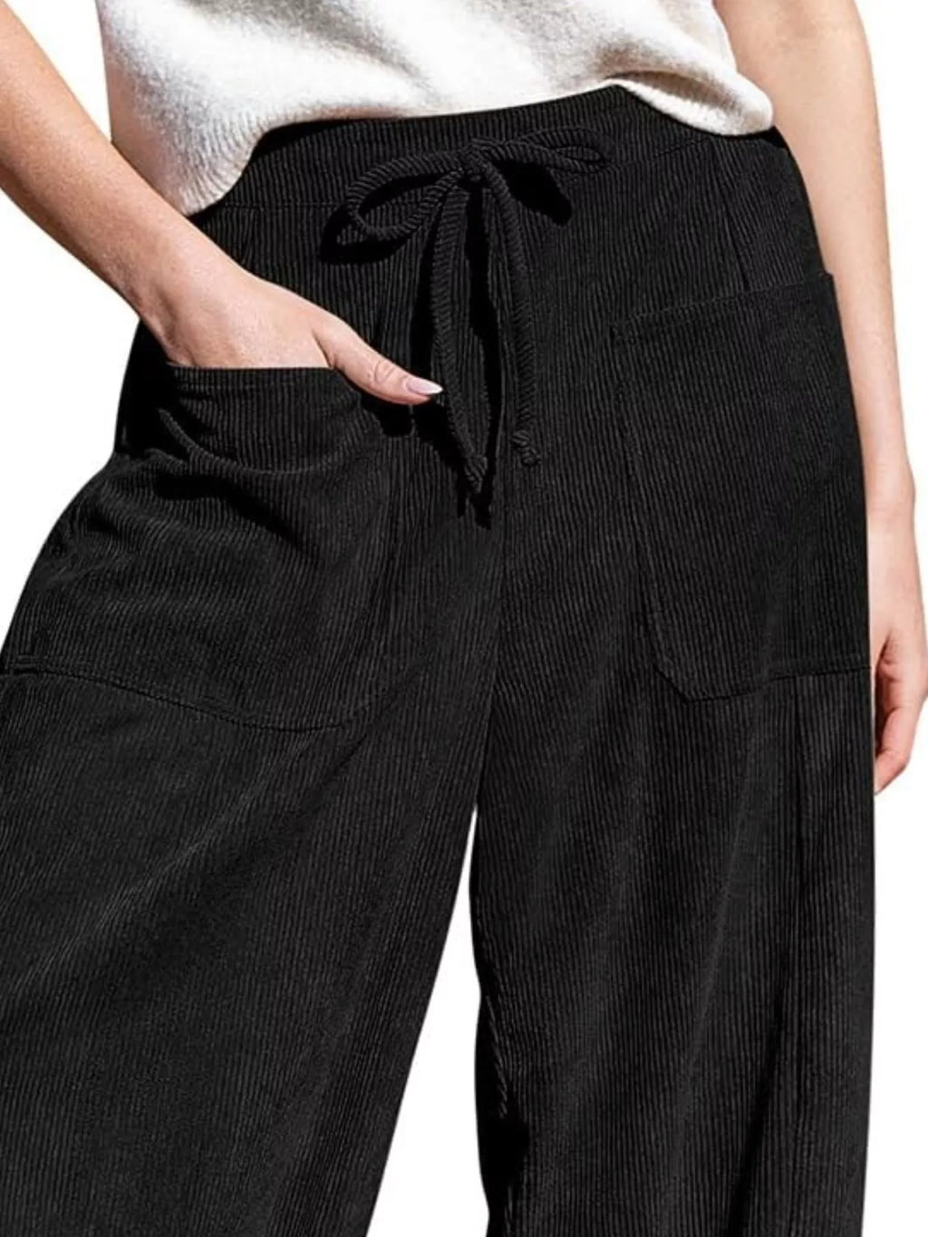Casual Corduroy Wide Leg Pants Pockets (15)