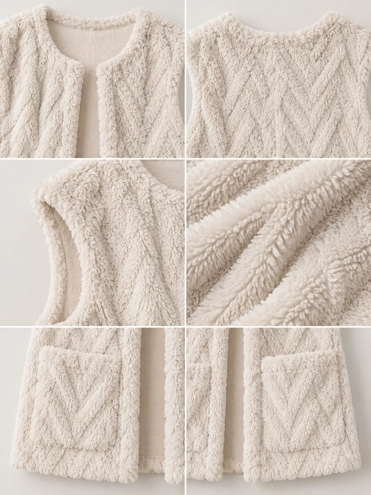 Sherpa Open Front Vest Coat (13)