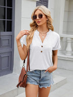 Notched Short Sleeve T-shirt (2)