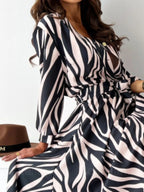Printed Tie Waist Midi Dress (32)