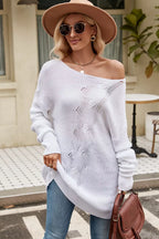 Boat Neck Dropped Shoulder Knit Top (18)
