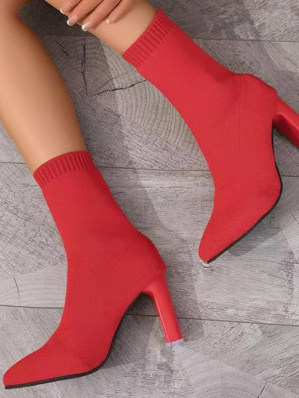 Point Toe Block Heel Boots (5)
