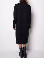 Turtleneck Ribbed Knit Sweater Dress (7)