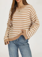 Striped Dropped Shoulder Sweater (4)