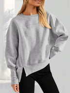Casual Loose Side Slit Sweatshirt (7)