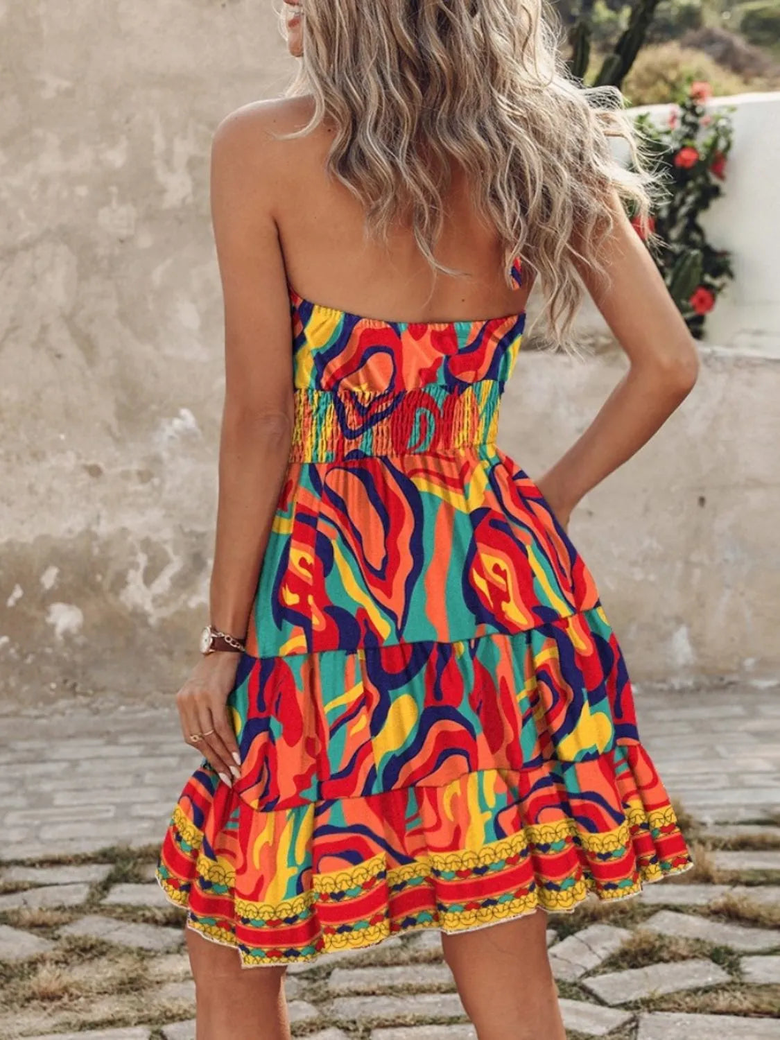 Paisley Print Halter Neck Mini Dress (16)