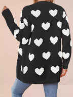 Heart Pattern Knit Button-up Cardigan (16)