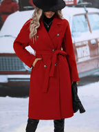 Double-breasted Lapel Collar Overcoat (4)