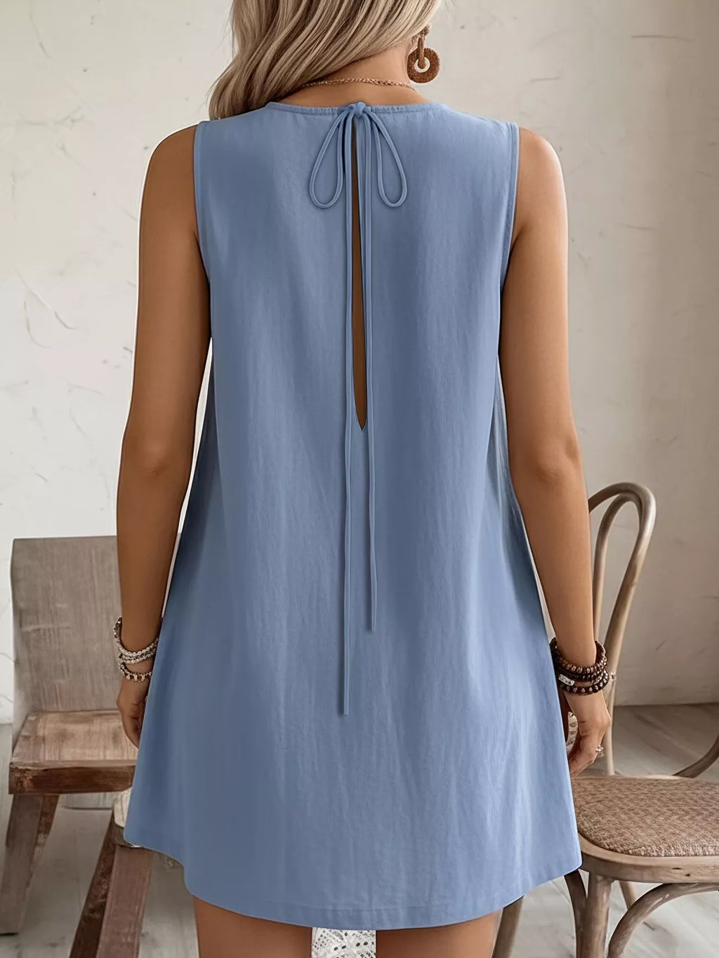 Frill Sleeveless Round Neck Dress (12)