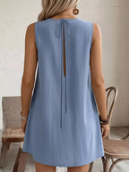 Frill Sleeveless Round Neck Dress (12)