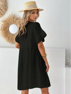 Round Neck Short Sleeve Mini Dress (2)