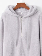 Full Size Half Zip Drawstring Fleece Hoodie Plus (11)