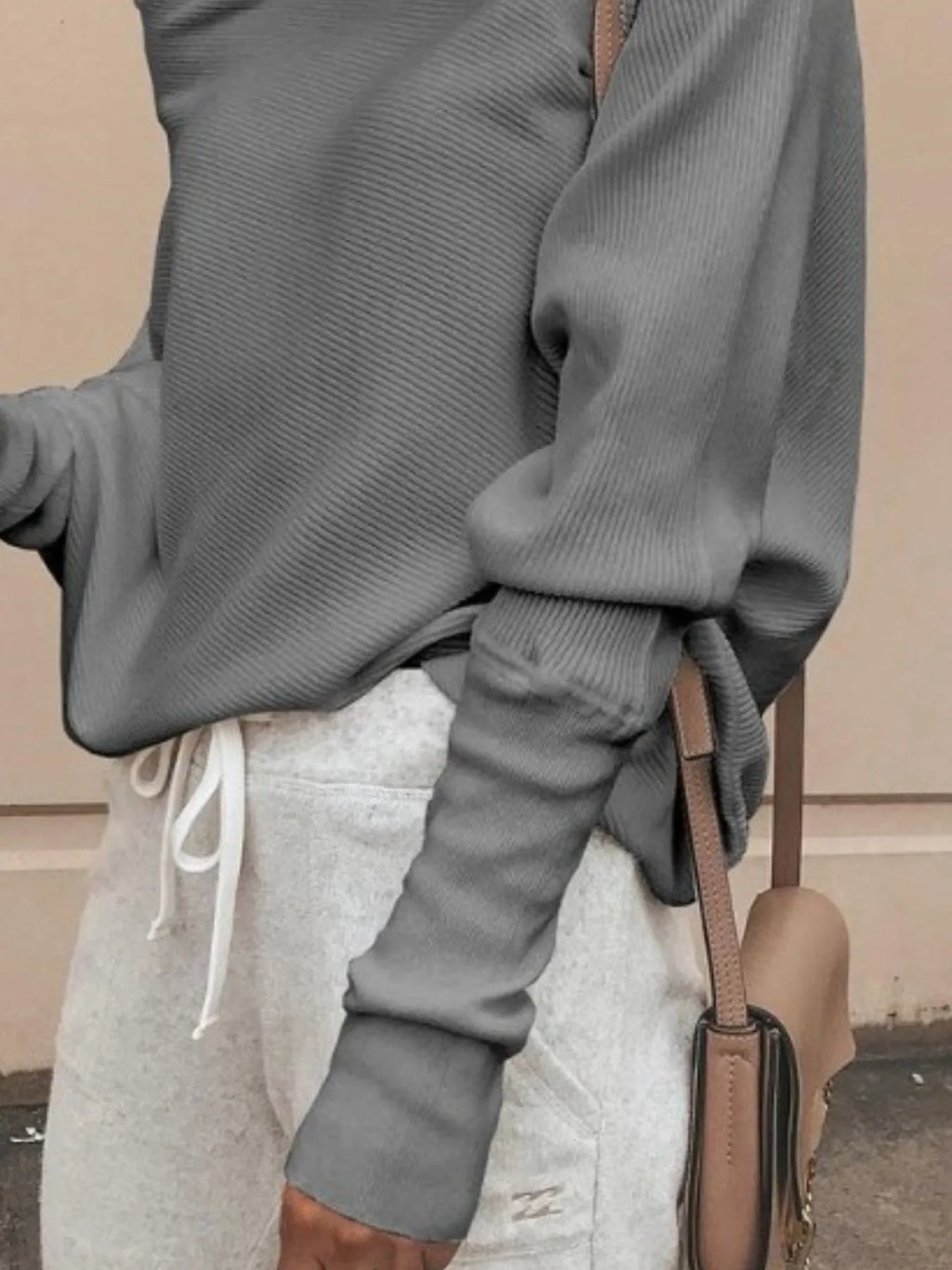 Single Shoulder Ribbed Knit Top (10)