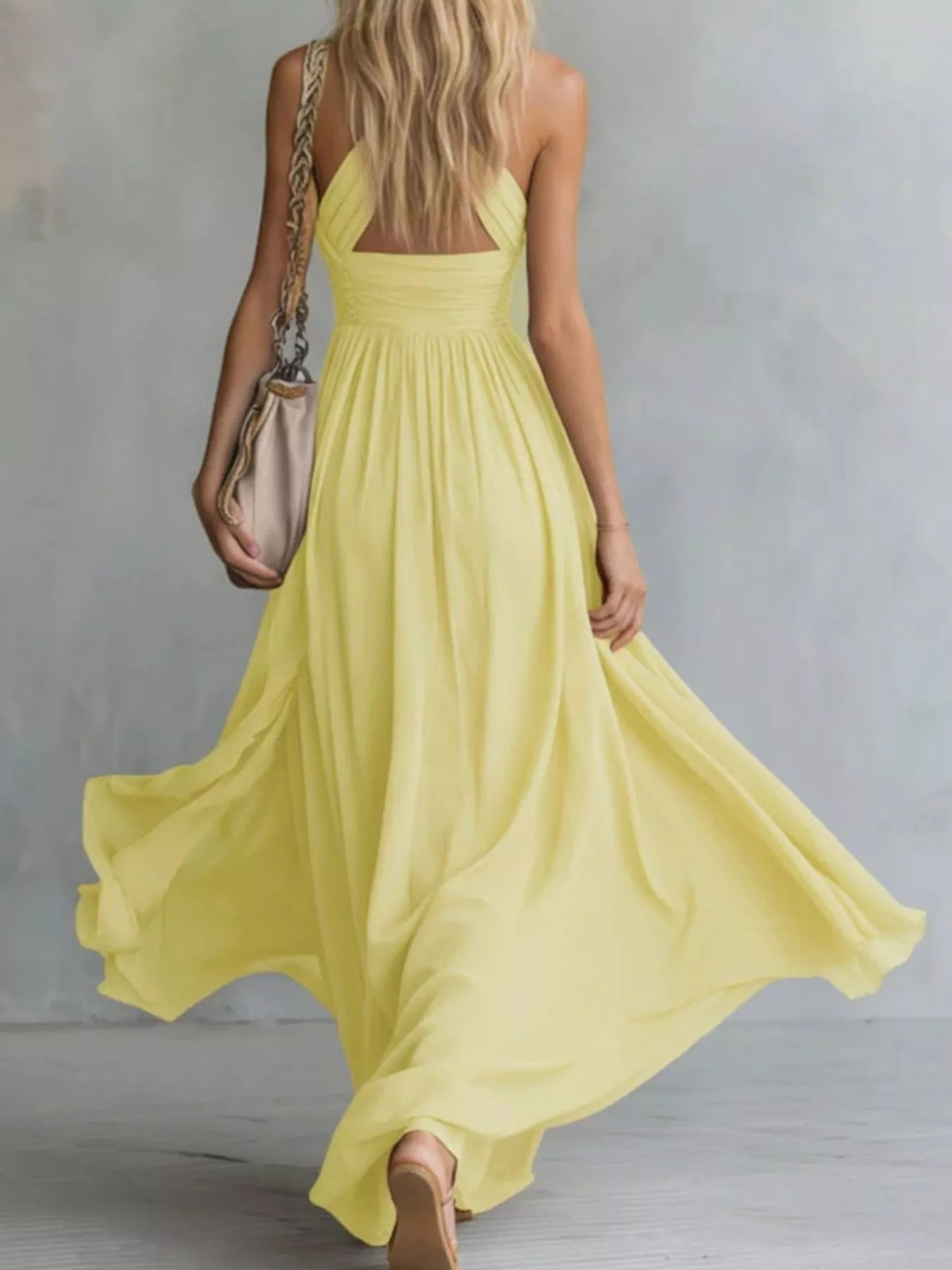 Crisscross Back Ruched Maxi Dress (10)