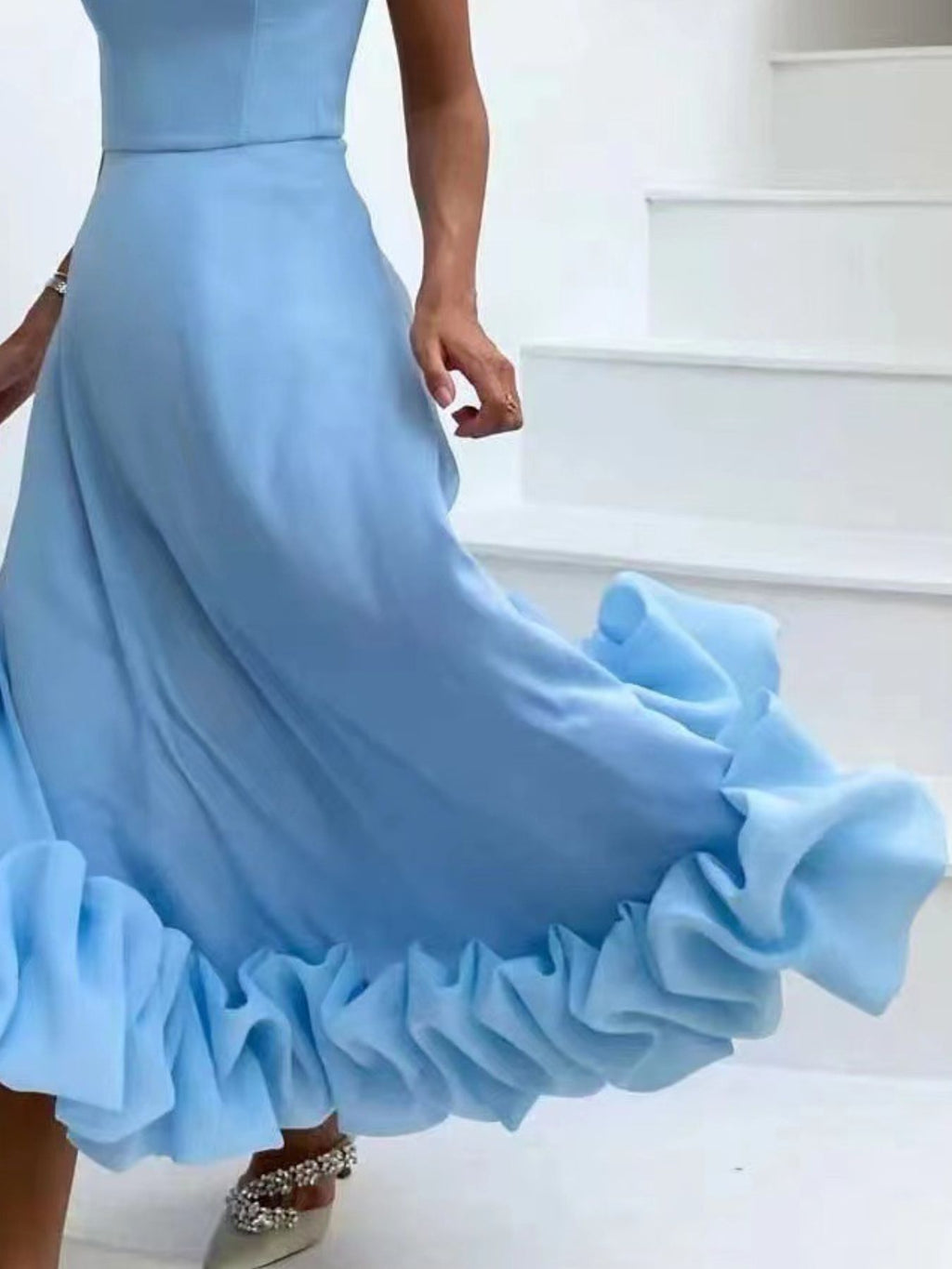 Ruffle Hem Scoop Neck Midi Dress (10)