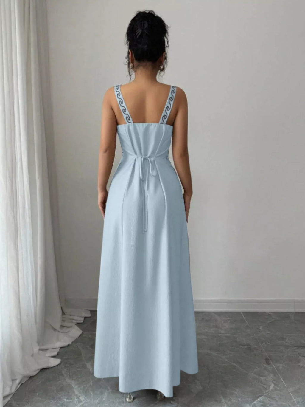Floral Sleeveless Maxi Dress Side Slit (8)