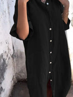 Full Size Casual Linen Button-down Shirt Dress Plus (6)