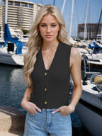 Button Down V-neck Sweater Vest (8)