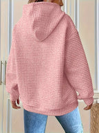 Textured Knit Drawstring Hoodie (8)