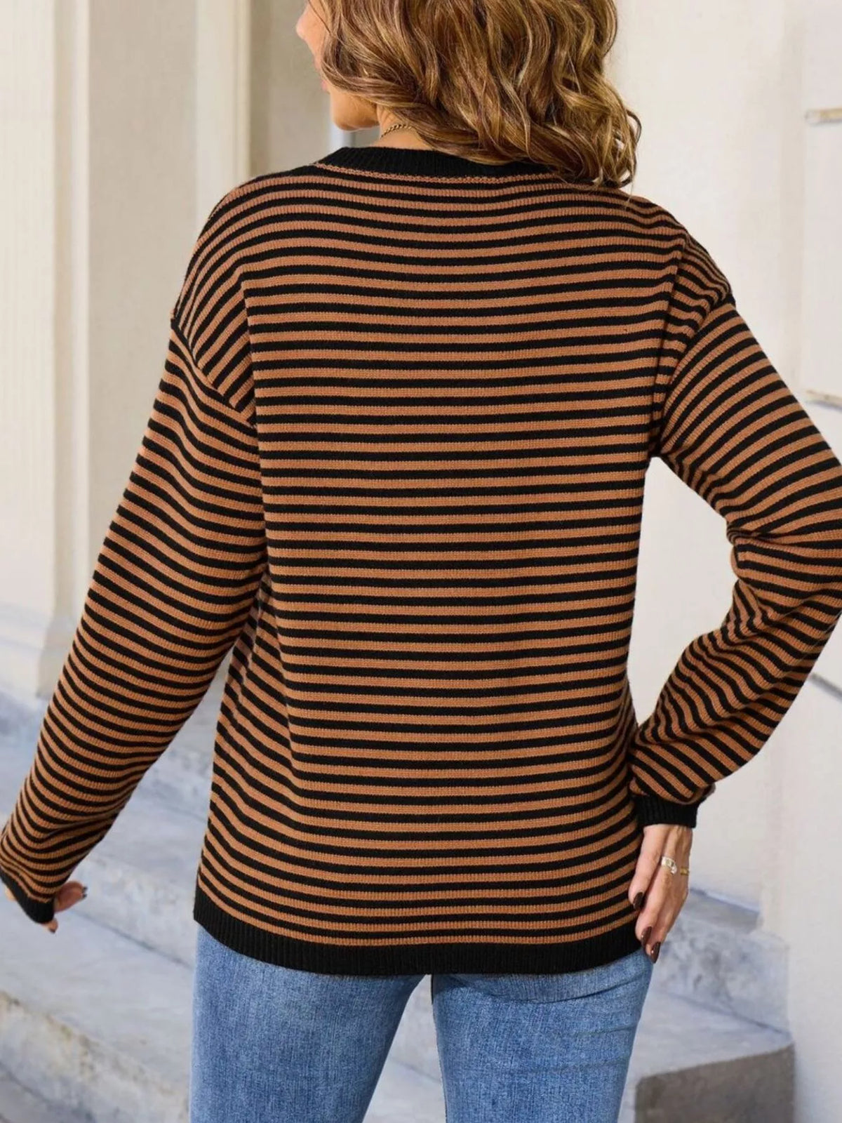 Striped Round Neck Sweater (5)
